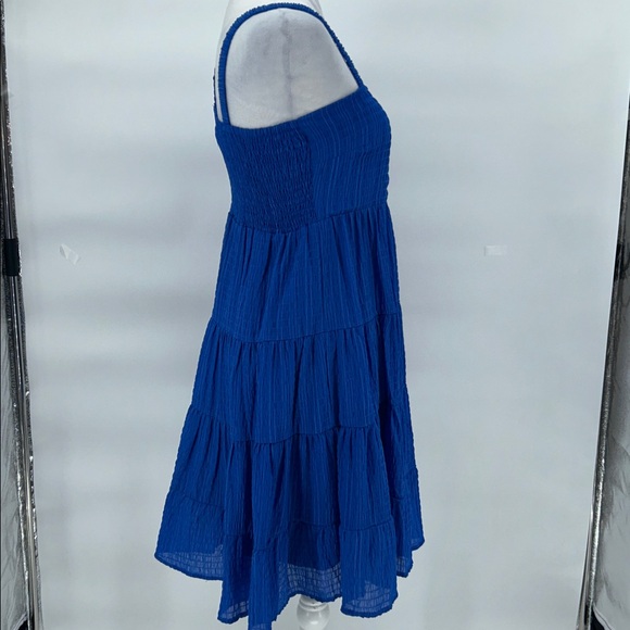 Dear John Blue Tiered Smocked Sundress Sleeveless Summer Dress Size XS - Picture 5 of 13